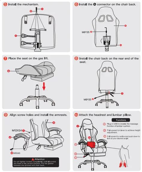 luckracer gaming chair assembly instructions
